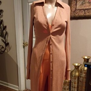 Women's Tan Cardigan Sweater